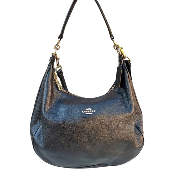 Coach Handbags - Coach Black Pebbled Leather Harley Hobo Crossbody Bag with Tag Adjustable Strap